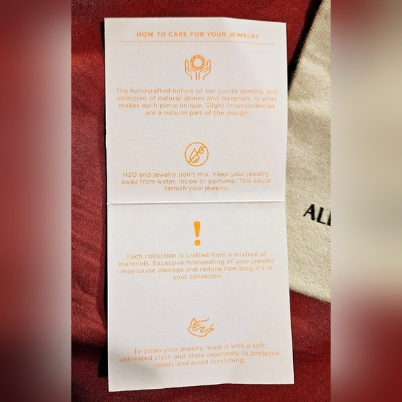 Alexis Bittar Burlap Canvas Dust Bag Storsge Pouch & Jewelry Care Card Gift Set - Picture 5 of 9